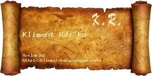Kliment Réka névjegykártya