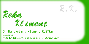 reka kliment business card